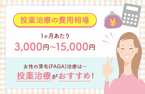 女性の薄毛治療(FAGA)にかかる費用の目安